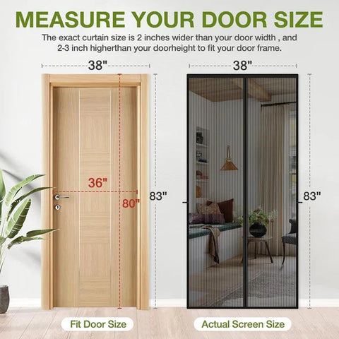 Mosquito Door Net Mesh Screen – Magnetic Hands-Free Closer
