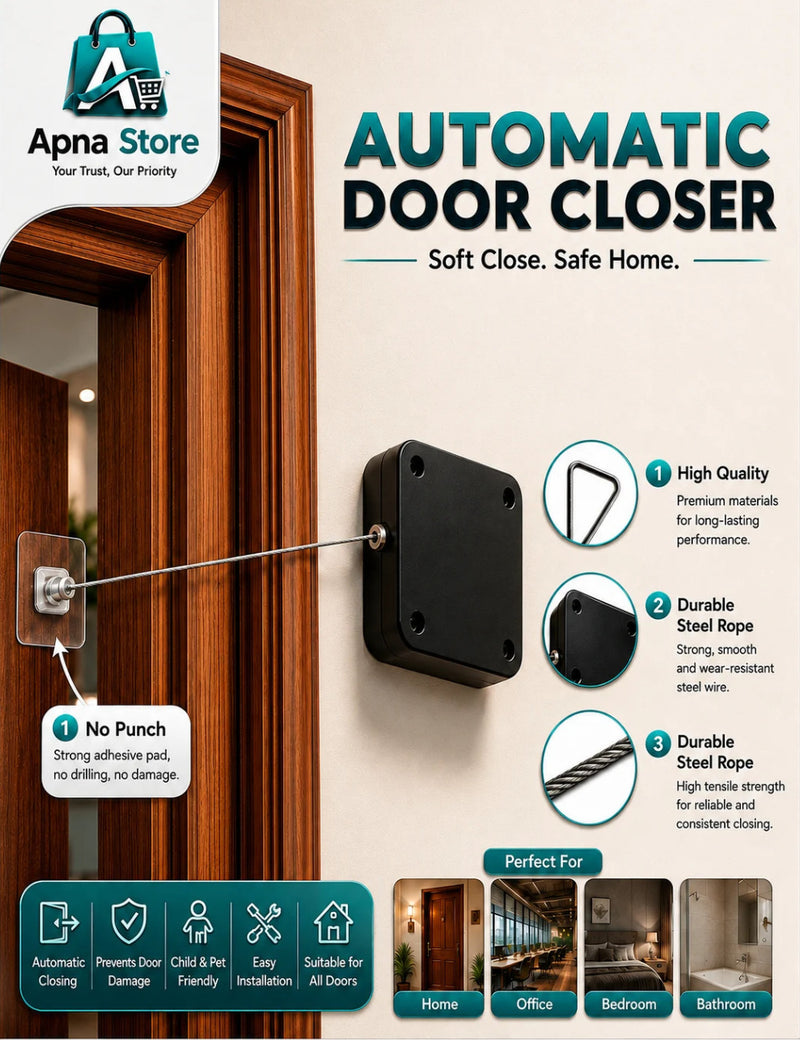 (FREE HOME DELIVERY) Multifunctional Automatic Door Closer