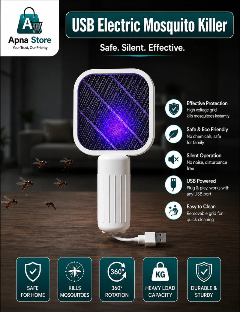 (FREE HOME DELIVERY) USB Rechargeable Mosquito Killer Racket